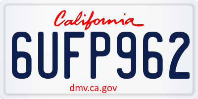 CA license plate 6UFP962