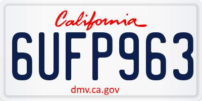 CA license plate 6UFP963
