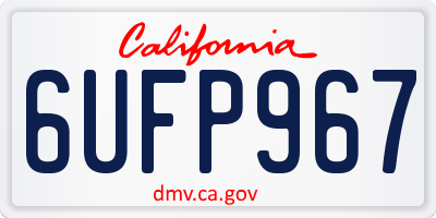 CA license plate 6UFP967