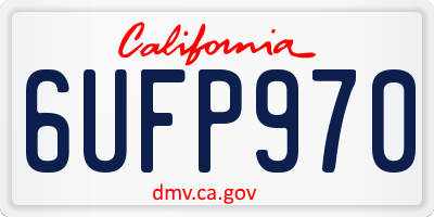 CA license plate 6UFP970