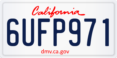 CA license plate 6UFP971