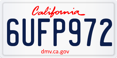 CA license plate 6UFP972