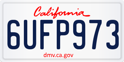 CA license plate 6UFP973