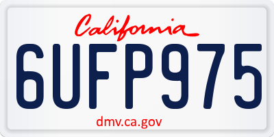 CA license plate 6UFP975