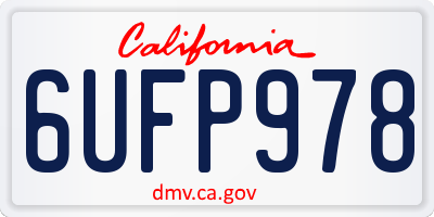 CA license plate 6UFP978