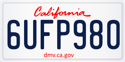 CA license plate 6UFP980