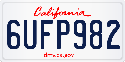 CA license plate 6UFP982