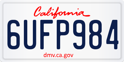 CA license plate 6UFP984