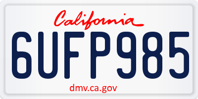 CA license plate 6UFP985