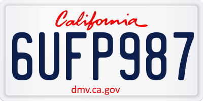 CA license plate 6UFP987