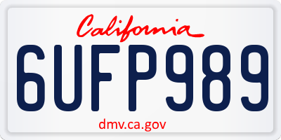 CA license plate 6UFP989