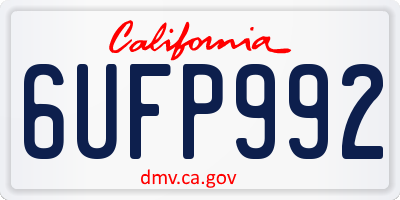 CA license plate 6UFP992