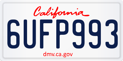 CA license plate 6UFP993