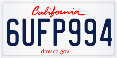 CA license plate 6UFP994