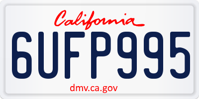 CA license plate 6UFP995