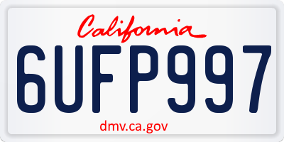 CA license plate 6UFP997