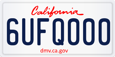 CA license plate 6UFQ000