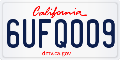CA license plate 6UFQ009