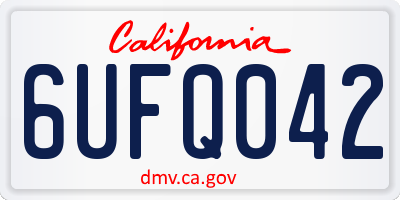 CA license plate 6UFQ042