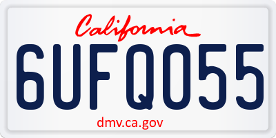 CA license plate 6UFQ055