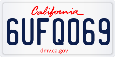 CA license plate 6UFQ069