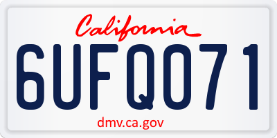 CA license plate 6UFQ071