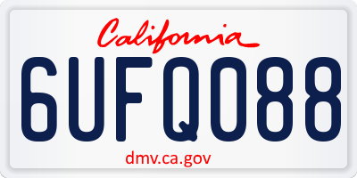 CA license plate 6UFQ088
