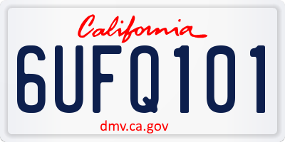 CA license plate 6UFQ101