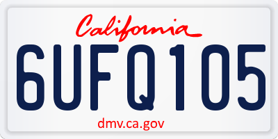 CA license plate 6UFQ105