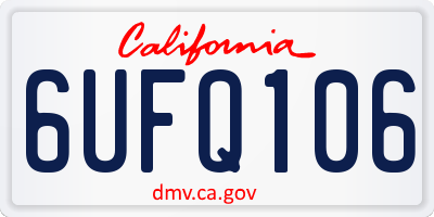 CA license plate 6UFQ106