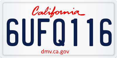 CA license plate 6UFQ116
