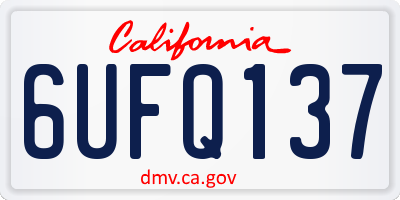 CA license plate 6UFQ137