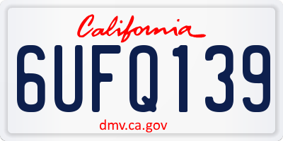 CA license plate 6UFQ139