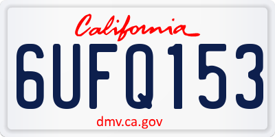 CA license plate 6UFQ153
