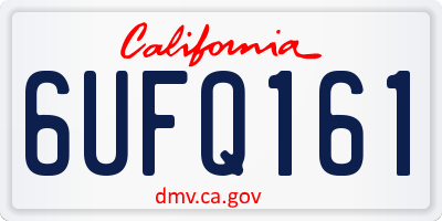 CA license plate 6UFQ161