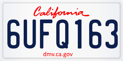 CA license plate 6UFQ163