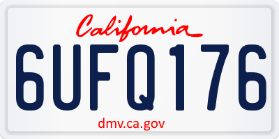 CA license plate 6UFQ176