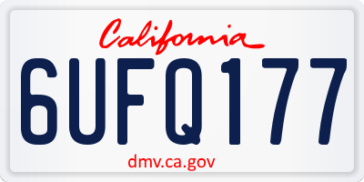 CA license plate 6UFQ177