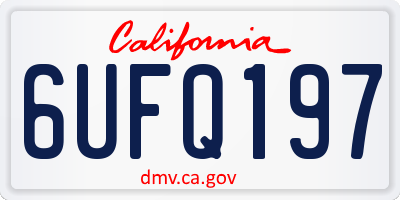 CA license plate 6UFQ197
