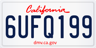 CA license plate 6UFQ199