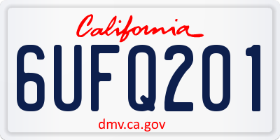 CA license plate 6UFQ201