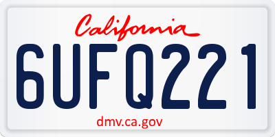 CA license plate 6UFQ221