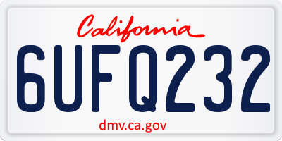 CA license plate 6UFQ232