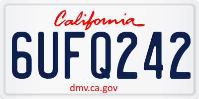 CA license plate 6UFQ242