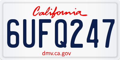 CA license plate 6UFQ247