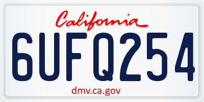 CA license plate 6UFQ254