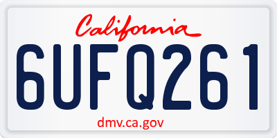 CA license plate 6UFQ261