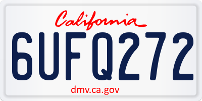 CA license plate 6UFQ272