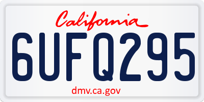 CA license plate 6UFQ295