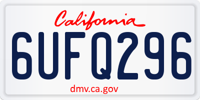 CA license plate 6UFQ296
